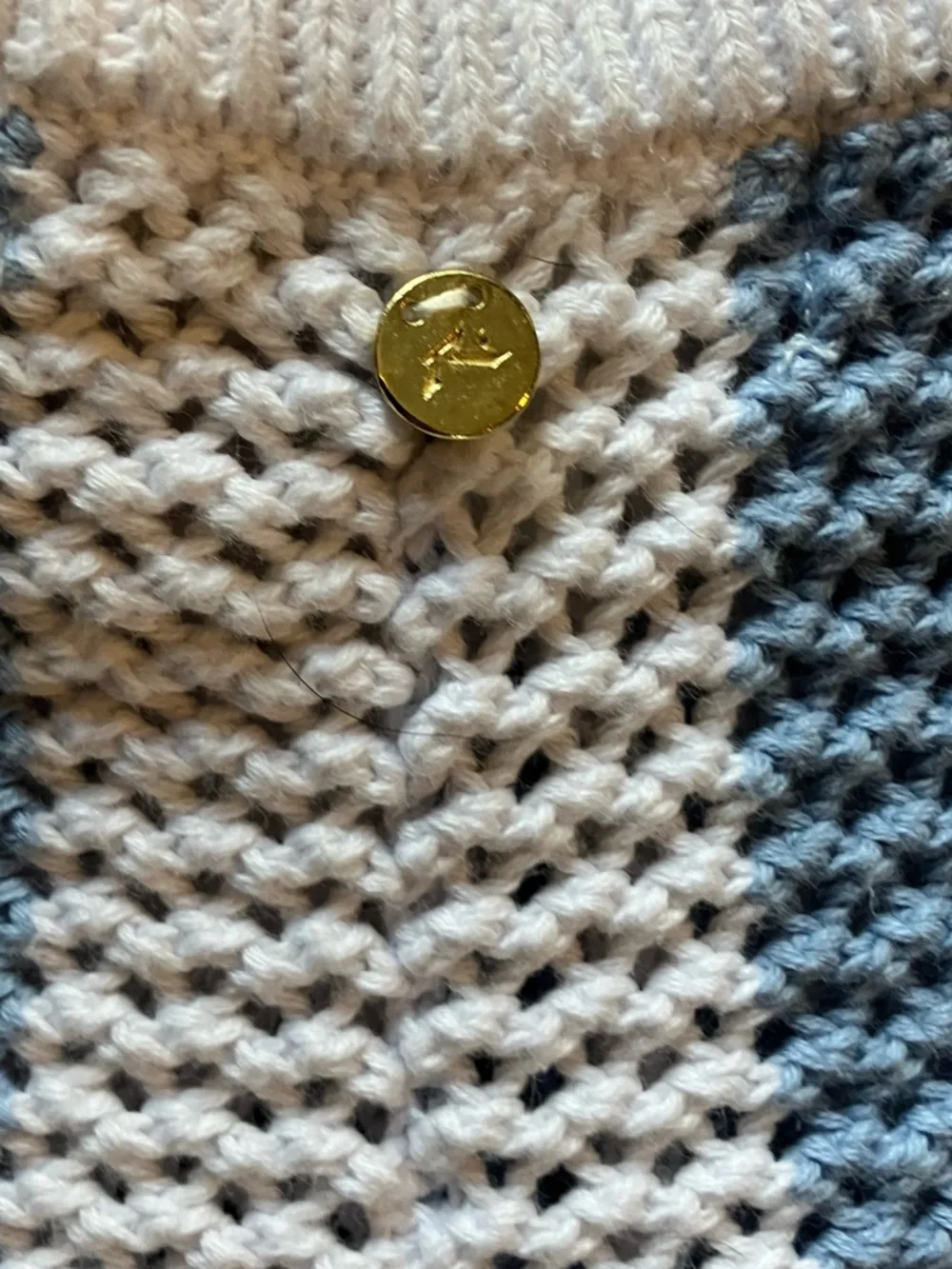 Rusty Mindy Striped Knit Shorts in Cream and Light Blue - Picture 3 of 5